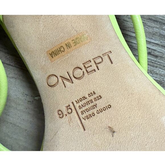 Oncept Sydney Rolled Strap Leather Heel Sandal in Limeade Women’s Size 9.5 - Picture 9 of 10